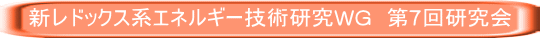 新レドックス系エネルギー技術研究WG　第7回研究会